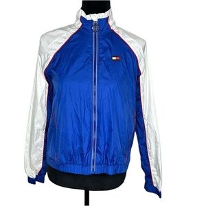 Tommy Hilfiger Sport Blue & White Women’s Nylon Windbreaker Size Small